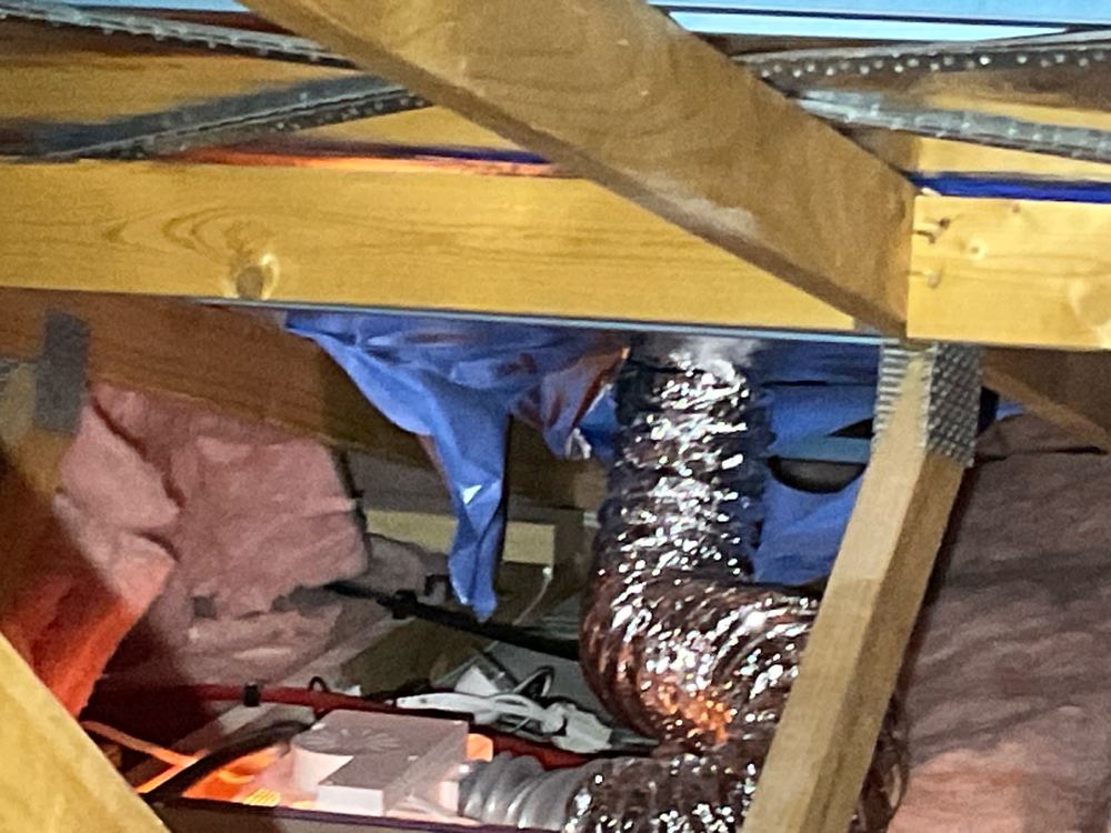 Roof penetration left without proper flashing to seal it, found during a pre-handover inspection in Werribee