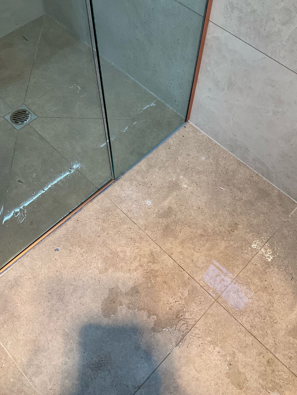 Water on the bathroom floor at a Werribee handover